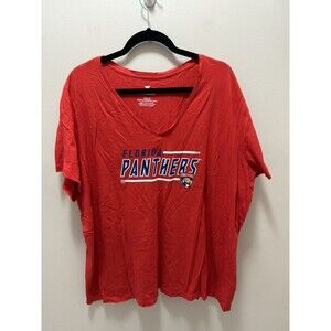 Florida‎ Panthers Women's Plus Red Short Sleeve Tee Shirt Size 4x